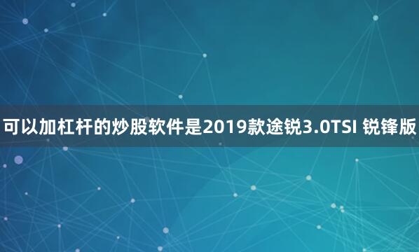 可以加杠杆的炒股软件是2019款途锐3.0TSI 锐锋版